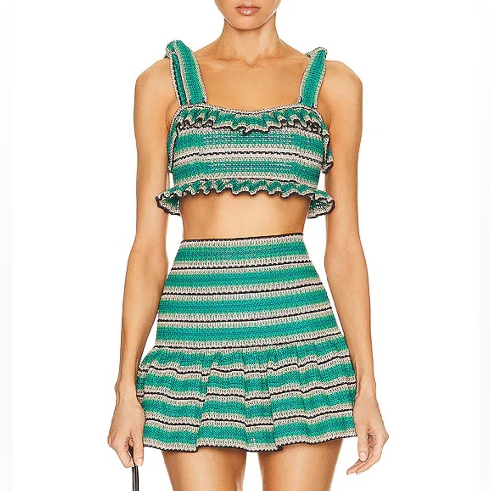 PatBo crochet teal top